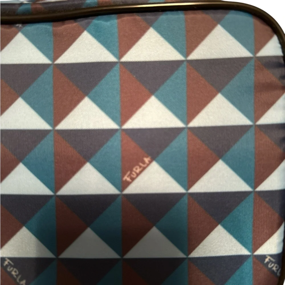 Furla  Geometric Blue and Brown Bag NWT